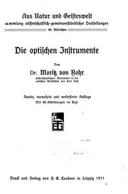 Cover of: Die optischen instrumente