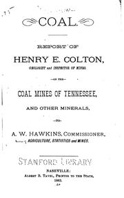 Cover of: Coal. by Tennessee. Bureau of Agriculture, Statistics, and Mines., Tennessee. Bureau of Agriculture, Statistics, and Mines