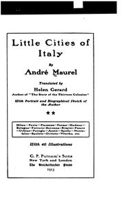 Cover of: Little cities of Italy