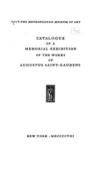 Catalogue of a memorial exhibition of the works of Augustus Saint-Gaudens by Bruce Rogers