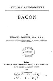 Cover of: Bacon by Fowler, Thomas