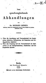 Cover of: Zwei sprachvergleichende Abhandlungen.