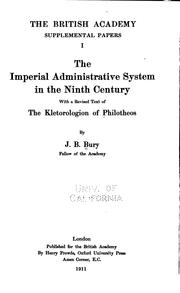 Cover of: The  imperial administrative system in the ninth century: with a revised text of Kletorologion of Philotheos