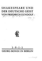Cover of: Shakespeare und der deutsche geise