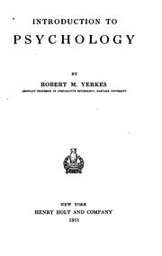 Cover of: Introduction to psychology. by Yerkes, Robert Mearns