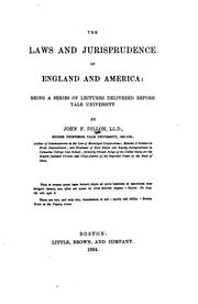 Cover of: The laws and jurisprudence of England and America by Dillon, John Forrest