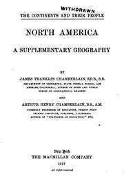 Cover of: North America: a supplementary geography
