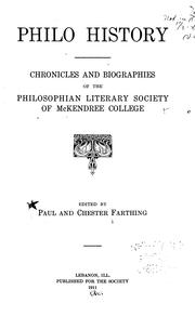Cover of: Philo history by Paul Farthing