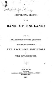 Cover of: Historical sketch of the Bank of England by J. R. McCulloch