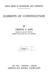 Cover of: Elements of construction