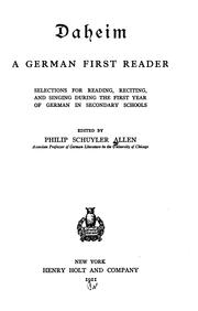Cover of: Daheim, a German first reader by Philip Schuyler Allen