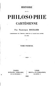 Cover of: Histoire de la philosophie cartésienne | Francisque Bouillier