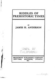 Cover of: Riddles of prehistoric times