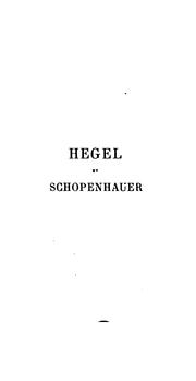 Cover of: Hegel et Schopenhauer