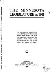 Cover of: The Minnesota Legislature of 1911