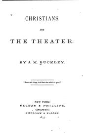 Cover of: Christians and the theater.