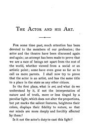 Cover of: The actor and his art.