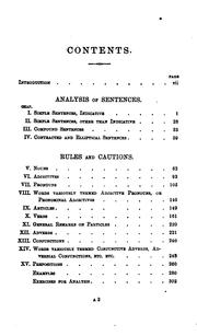 Cover of: Rules and cautions in English grammar founded on the analysis of sentences.