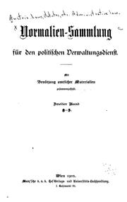 Cover of: Normalien-Sammlung für den politischen Verwaltungsdienst.