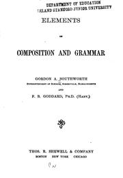 Cover of: Elements of composition and grammar