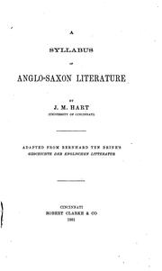 Cover of: A syllabus of Anglo-Saxon literature by Hart, J. M.