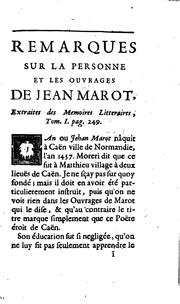 Cover of: Les œuvres de Jean Marot.