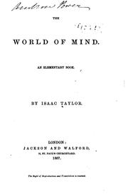Cover of: The world of mind | Taylor, Isaac