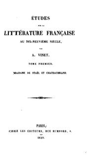 Cover of: Études sur la litterature française au dix-neuvième siècle