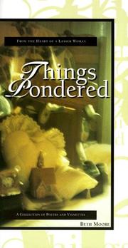 Cover of: Things pondered by Beth Moore