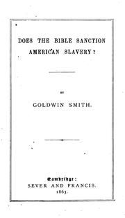 Cover of: Does the Bible sanction American slavery?