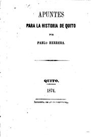 Cover of: Apuntes para la historia de Quito