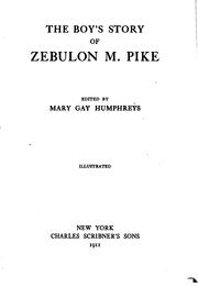 Cover of: The boy's story of Zebulon M. Pike by Zebulon Montgomery Pike