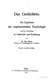 Das Gedächtnis by Max Offner