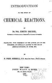 Cover of: Introduction to the study of chemical reactions.