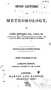Cover of: Seven lectures on meteorology.