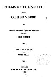 Cover of: Poems of the South and other verse | William Lightfoot Visscher