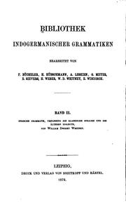 Cover of: Indische Grammatik by William Dwight Whitney