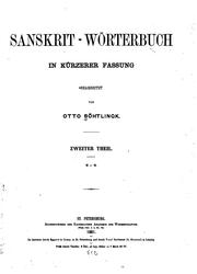 Cover of: Sanskrit-wörterbuch in kürzerer fassung by Otto von Böhtlingk