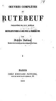 Cover of: Œuvres complètes de Rutebeuf, trouvère du xiiie siècle by Rutebeuf