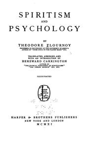 Cover of: Spiritism and psychology