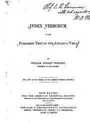 Cover of: Index verborum to the published text of the Atharva-Veda by William Dwight Whitney