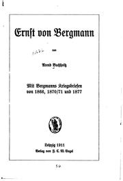 Cover of: Ernst von Bergmann