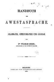 Cover of: Handbuch der Awestasprache. by Wilhelm Geiger