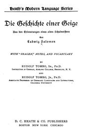 Cover of: Die Geschichte einer Geige by Ludwig Salomon