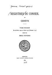 Cover of: Registres du Conseil de Genève.