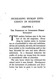 Cover of: Increasing human efficiency in business by Walter Dill Scott