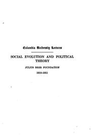 Cover of: Social evolution and political theory
