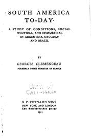 Cover of: South America to-day by Clemenceau, Georges