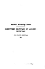 Cover of: Scientific features of modern medicine by Lee, Frederic S.
