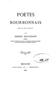 Cover of: Poètes boubonnais (XIVe au XVIIe siècle)